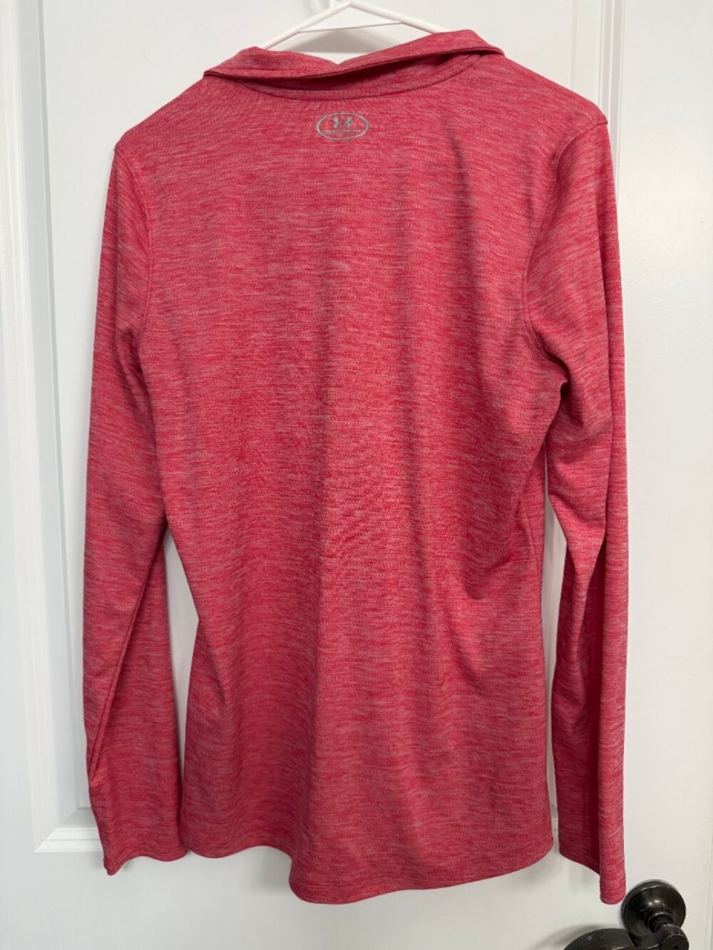 Under Armour Pink Heathered Half Zip Athletic Top L - Picture 6 of 6